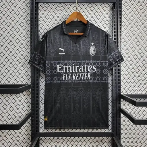 AC Milan 4th Kit Pleasures (2024-25) Embroidery Black [Set]