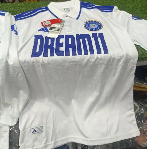 Indian Cricket Team Test Jersey Embroidery Full Sleeves